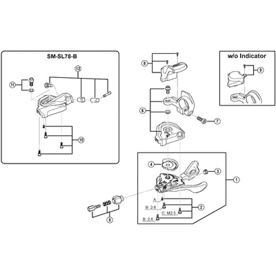 Shimano SL-M780 base cover fixing screw unit