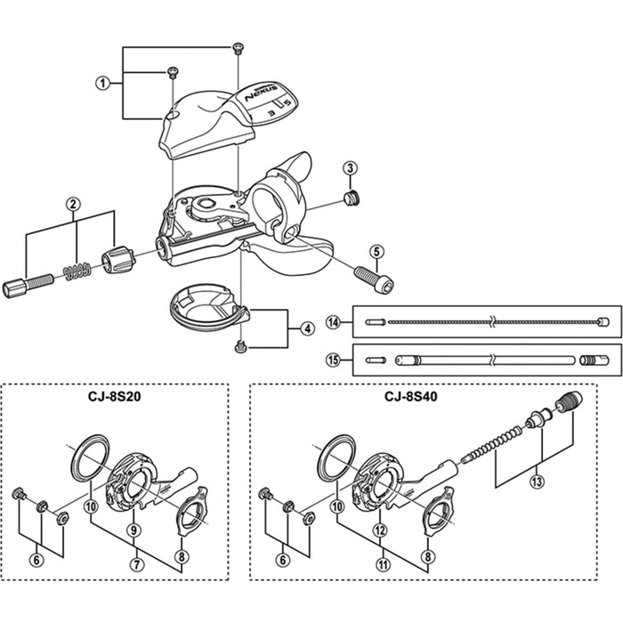 Shimano SL-5S50 main lever cover and fixing screw