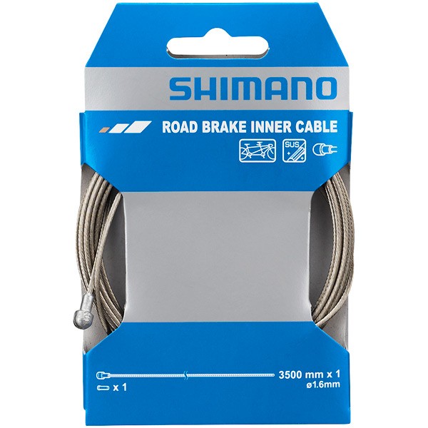 Shimano Road tandem stainless steel inner brake wire,1.6 x 3500 mm, single