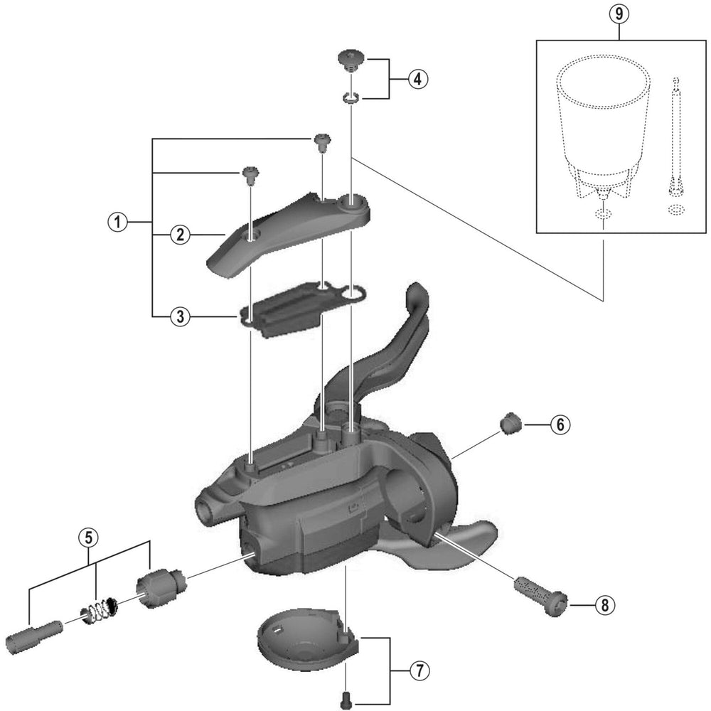 Shimano ST-M4050 right hand lid unit