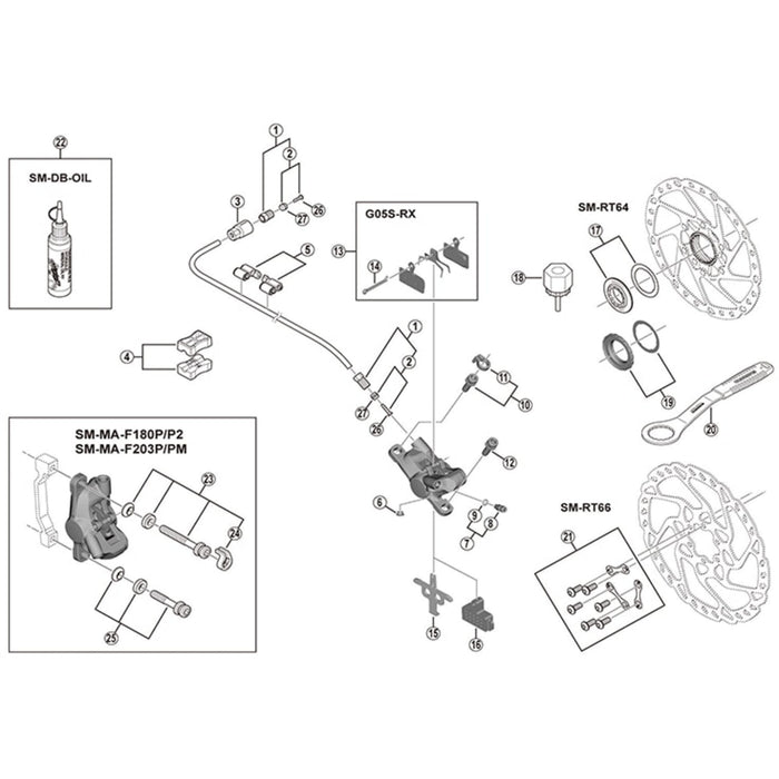 Shimano SM-BH59/SM-BH62 hose connecting bolt and olive, J-Kit/standard fit compatible