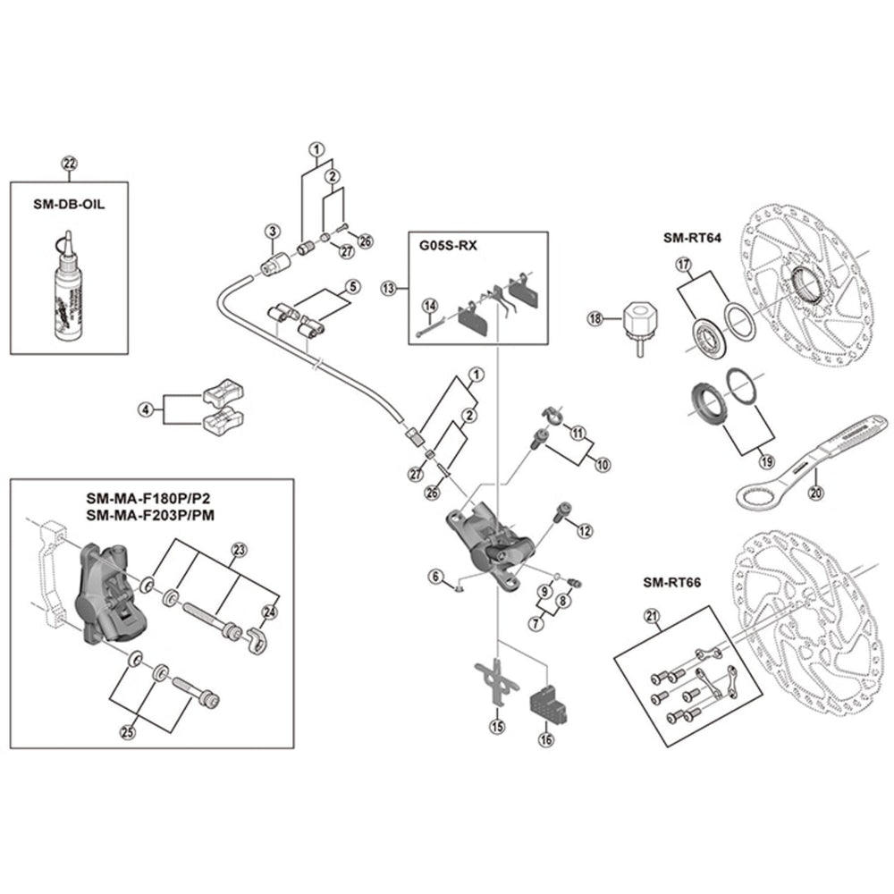 Shimano SM-BH59/SM-BH62 hose connecting bolt and olive, J-Kit/standard fit compatible