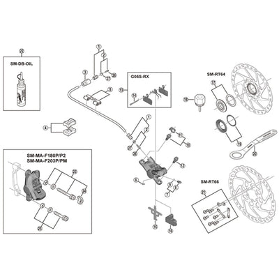Shimano SM-BH59/SM-BH62 hose connecting bolt and olive, J-Kit/standard fit compatible