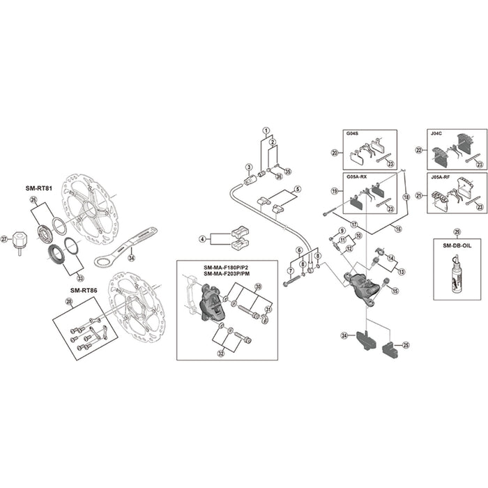 Shimano SM-RT76 rotor fixing bolt unit