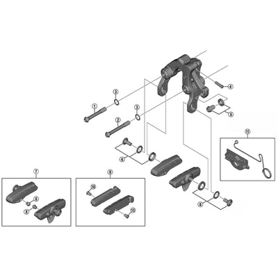 Shimano BR-9010 cable fixing bolt and plate, M6 x 8.5 mm