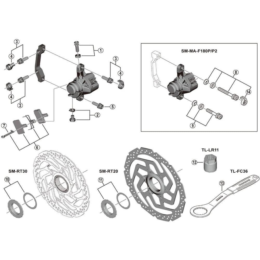Shimano SM-RT10 lock ring and washer