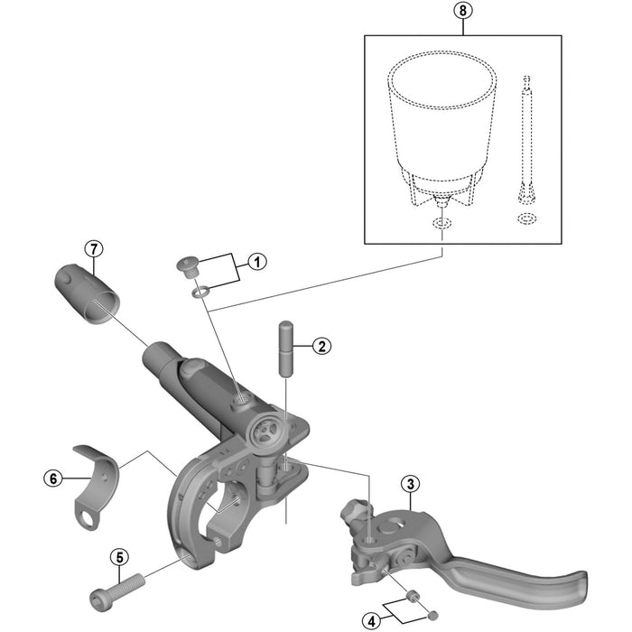 Shimano BL-M7000 lever axle 5 mm