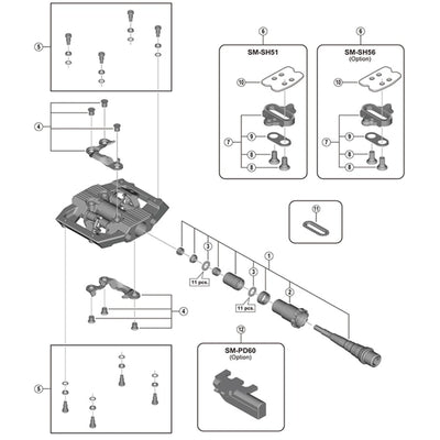 Shimano PD-M821 Pedal axle assembly, right hand