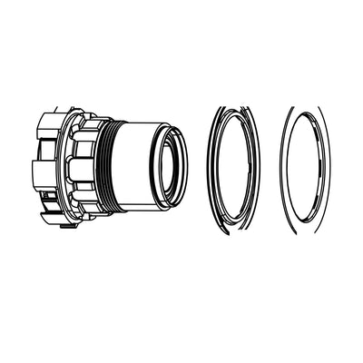 SRAM Zipp Freehub Kit ZR1 - XDR - Stainless Steel 61803 Bearings (SRAM spare parts catalogue drawing)